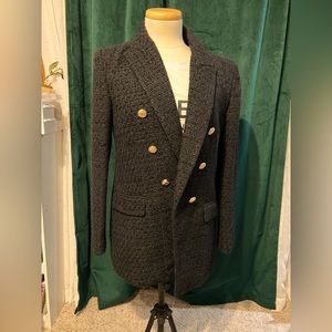 All black tweeted blazer Zara size large